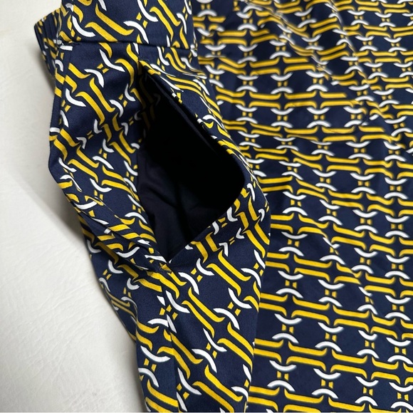 BODEN Glorious British style pull on size 16/18 Navy and Yellow Patterned Pants - Picture 5 of 10